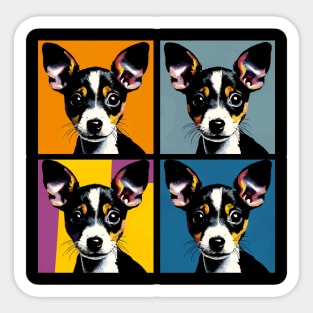 Pop Retro Rat Terrier Art - Cute Puppy Sticker